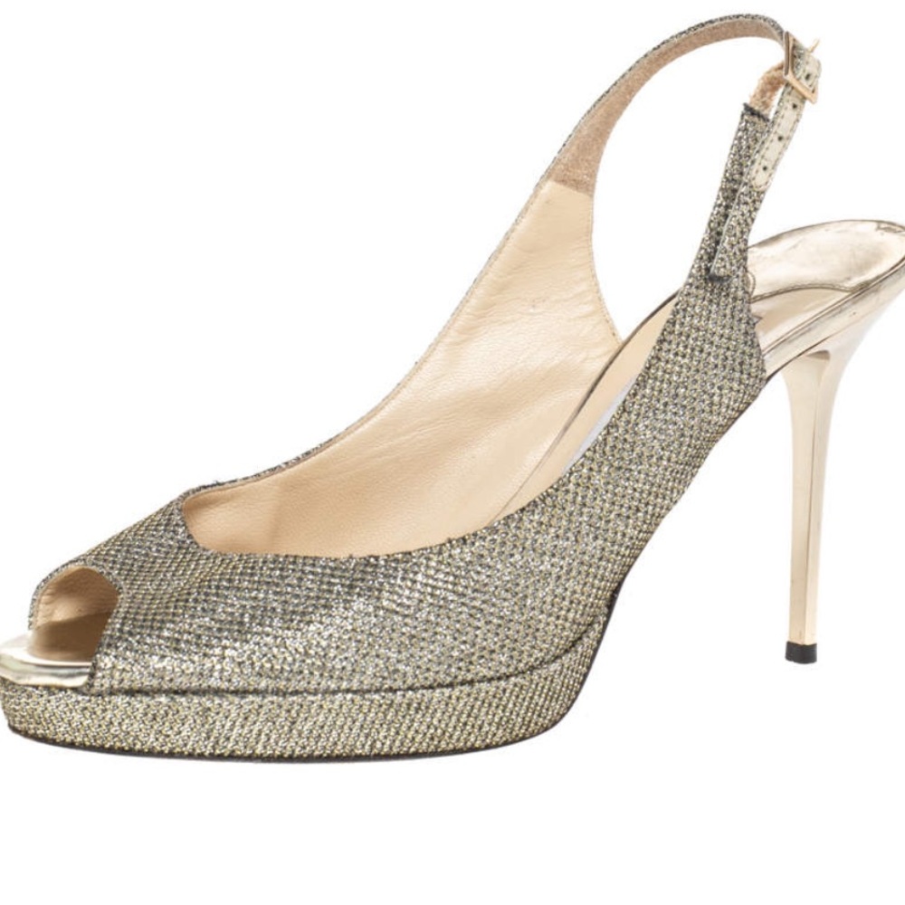 Jimmy Choo Gold Slingback Heels